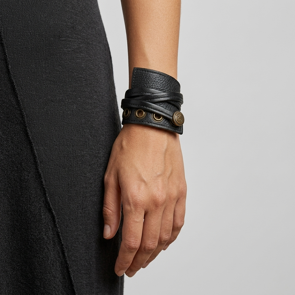 Leather wrap cuff