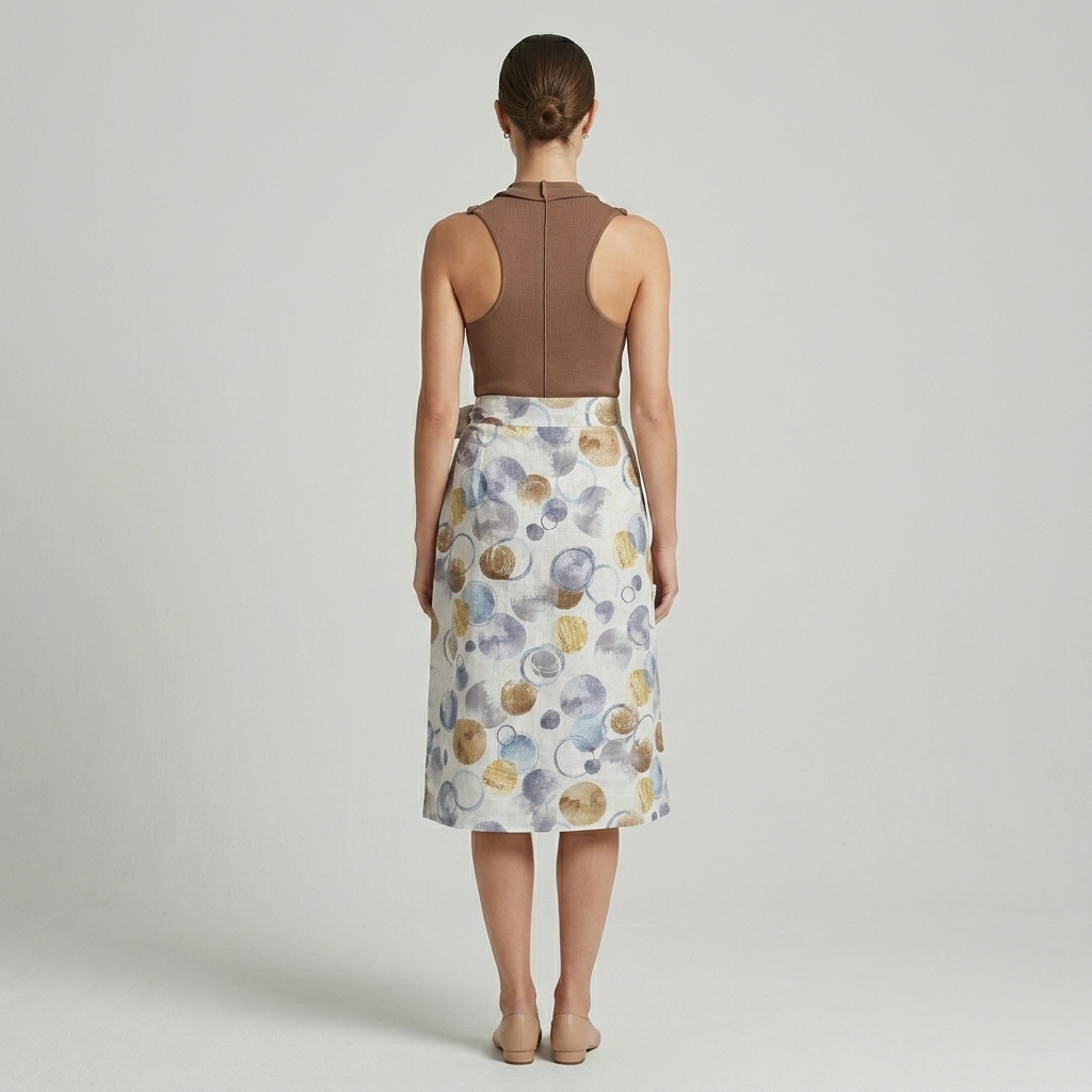 Linen Print Skirt