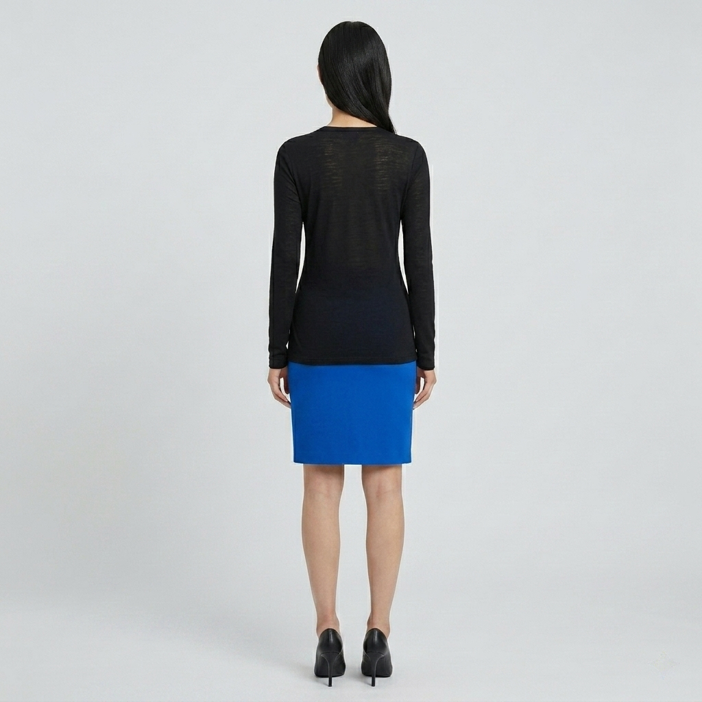 Cotton Lycra Top with Leather Trim