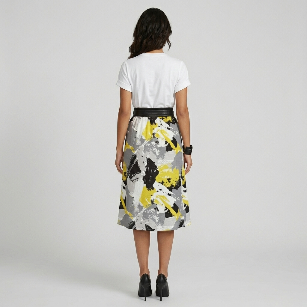 Cotton Rayon Print Skirt