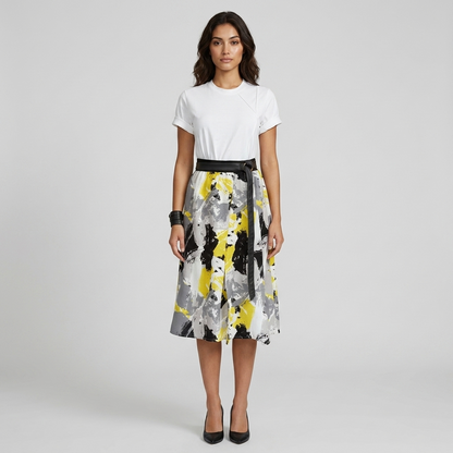 Cotton Rayon Print Skirt