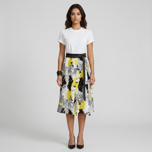 Cotton Rayon Print Skirt