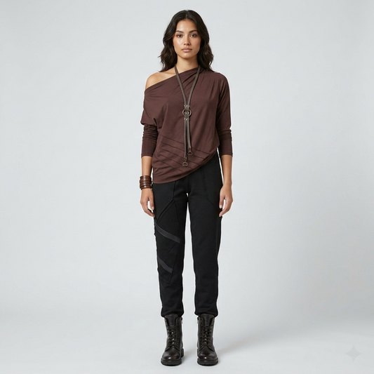 Cotton Terry with Leather Pants