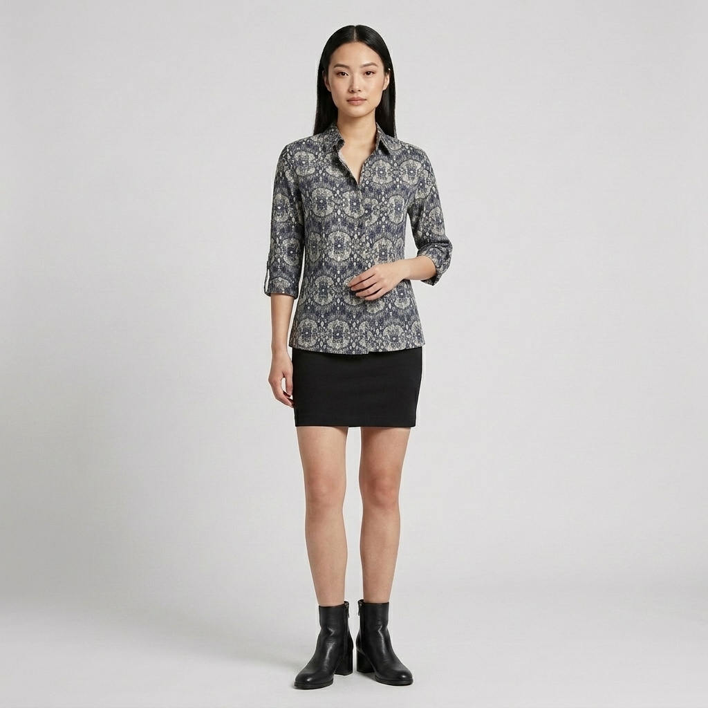 Cotton Print Knit Shirt