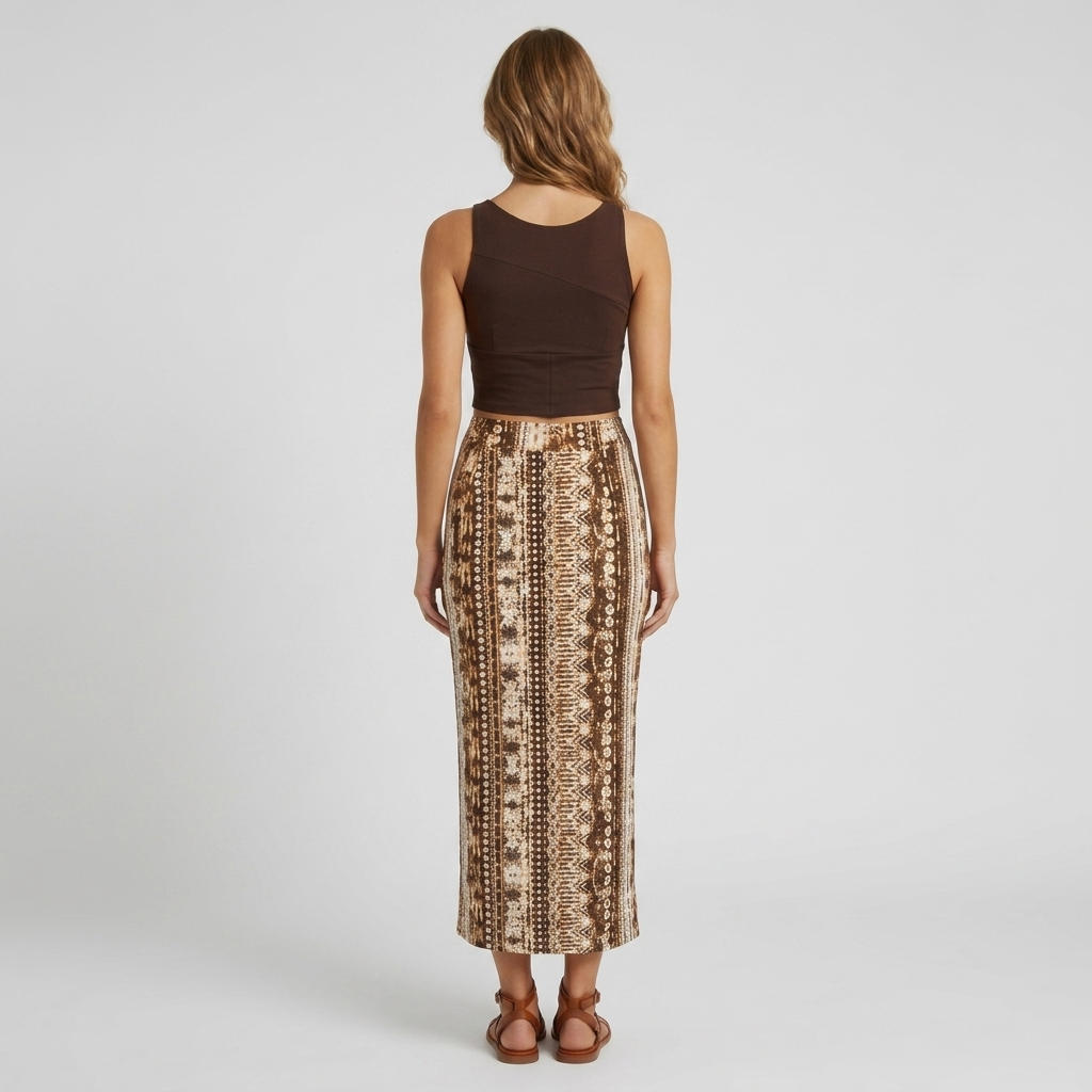 Cotton Knit Printed Skirt