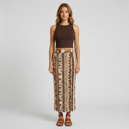 Cotton Knit Printed Skirt