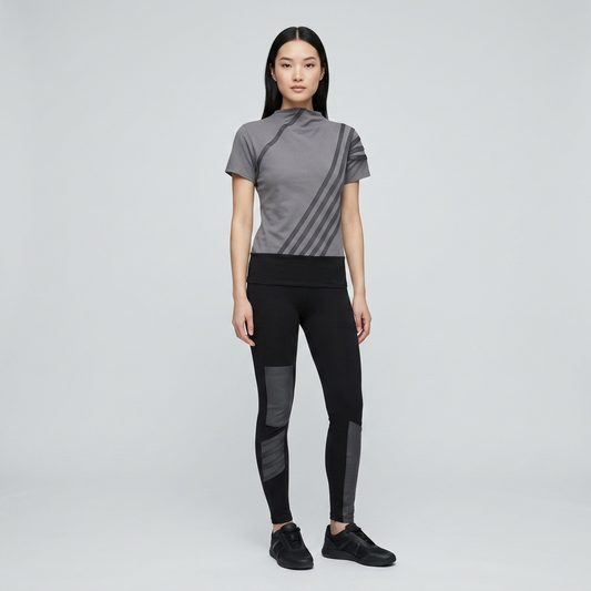 Cotton Tee with Zipper Detail