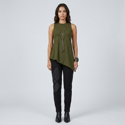 Cotton with Leather Pants