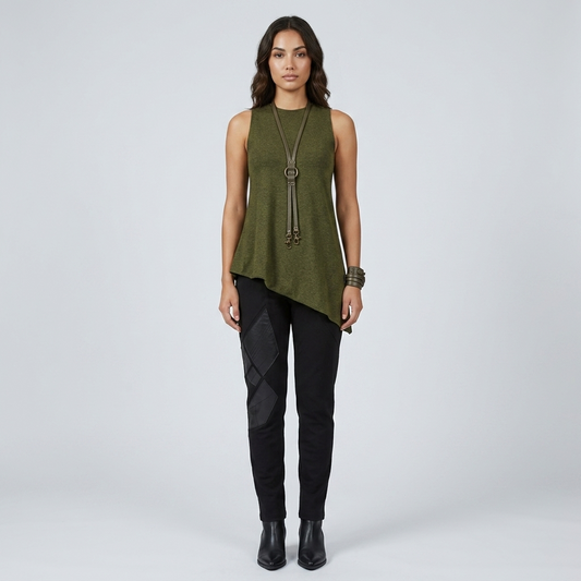 Cotton with Leather Pants