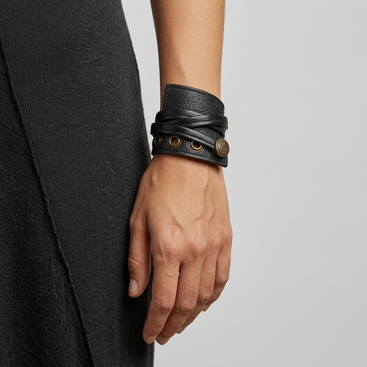 Leather wrap cuff