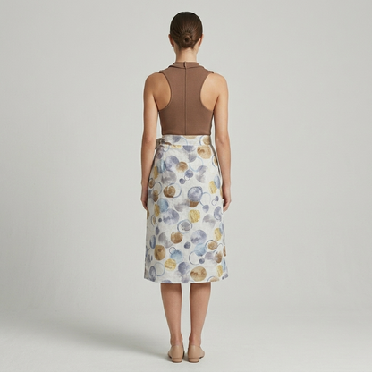Linen Print Skirt