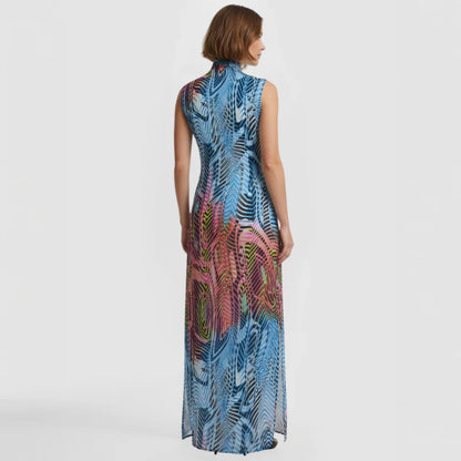 Print Maxi chiffon Shirt Dress