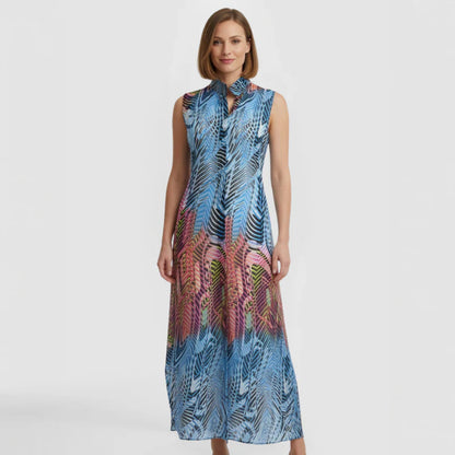 Print Maxi chiffon Shirt Dress