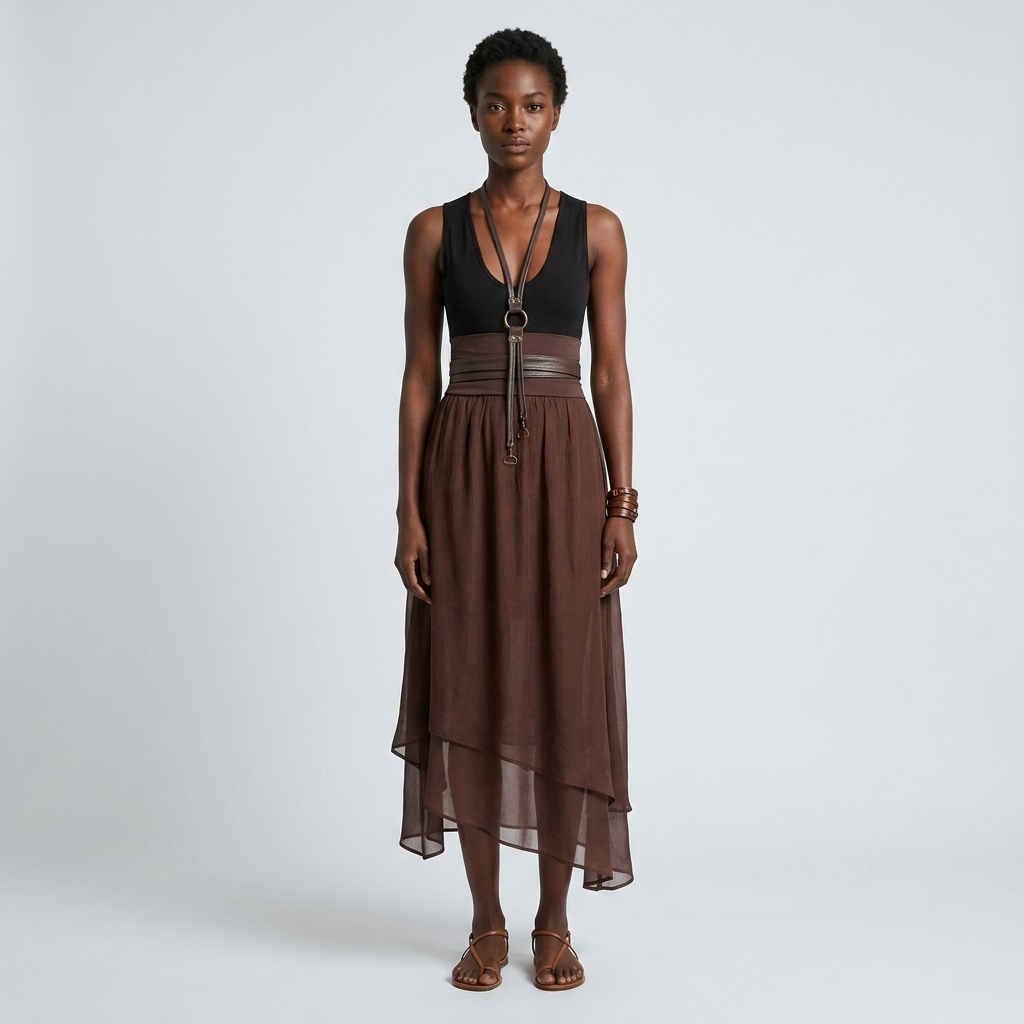 Silk Long Skirt