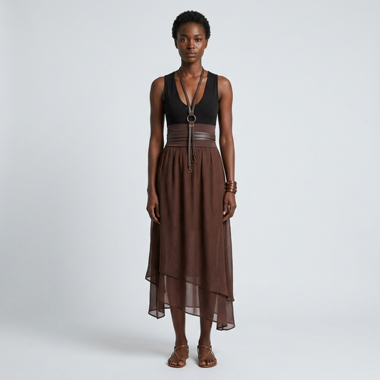 Silk Long Skirt