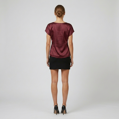 Silk Cap Sleeve Blouse