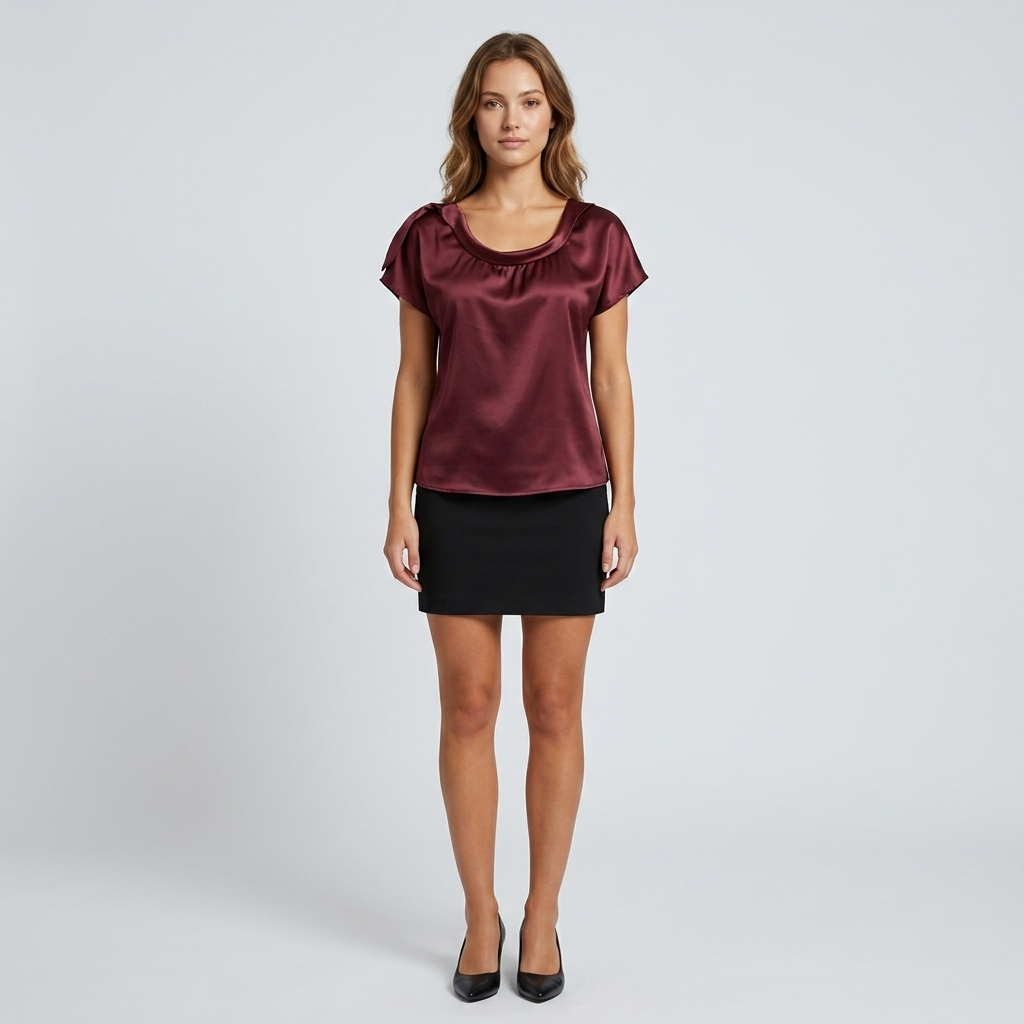 Silk Cap Sleeve Blouse