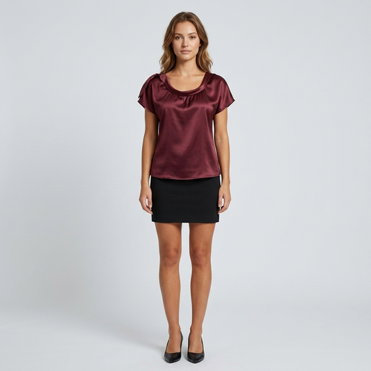 Silk Cap Sleeve Blouse