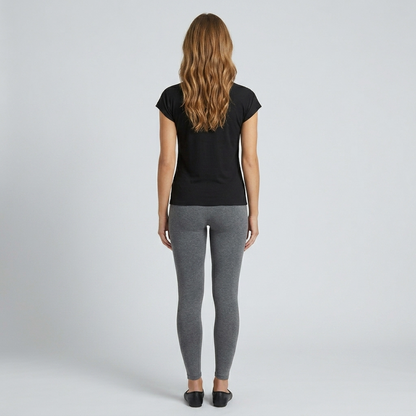 UR Black Cotton Poly Tee with Tribal Print