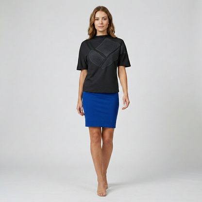 Black Mesh patch Top