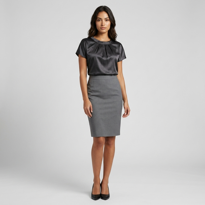 Silk Charmeuse Front Blouse