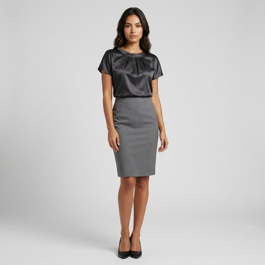 Silk Charmeuse Front Blouse