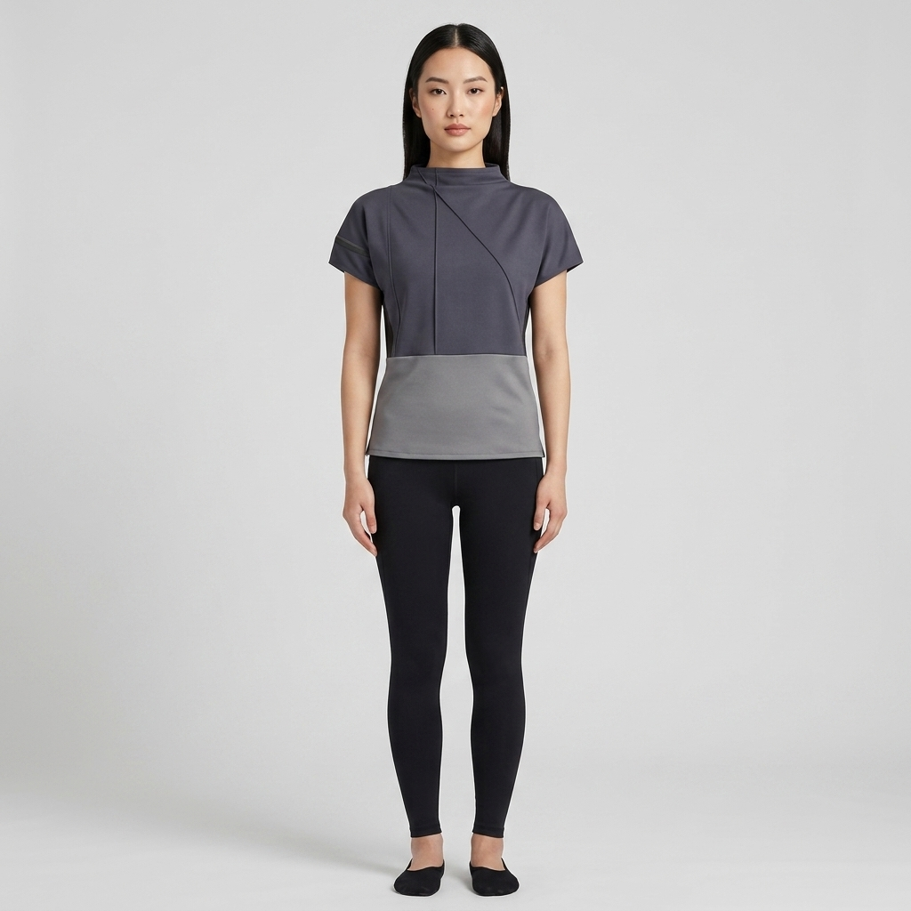 Contrast Gray Cap Sleeve Top