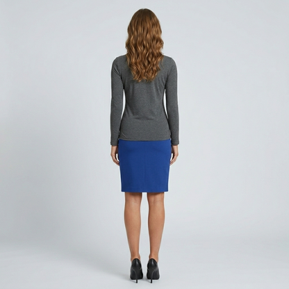 Cotton Lycra Top with Leather Trim