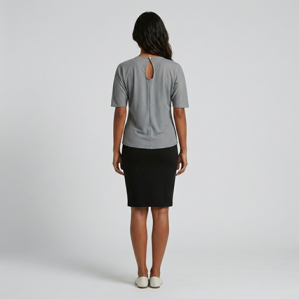 Grey Patch Detail Top
