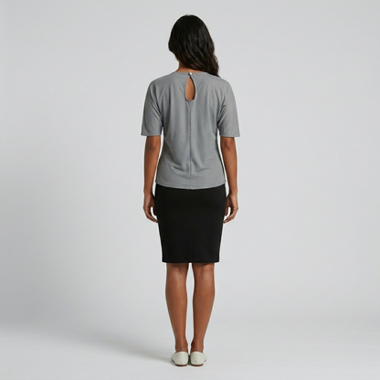 Grey Patch Detail Top