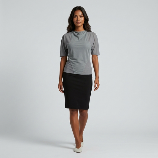 Grey Patch Detail Top