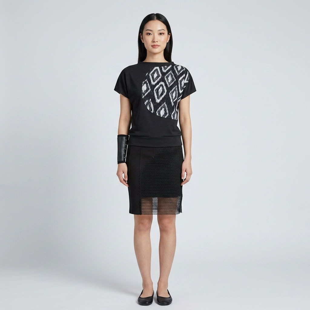 UR Poly Lyrca Cap Sleeve Top with Print