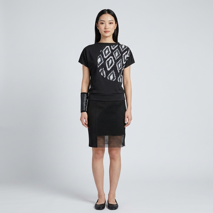 UR Poly Lyrca Cap Sleeve Top with Print