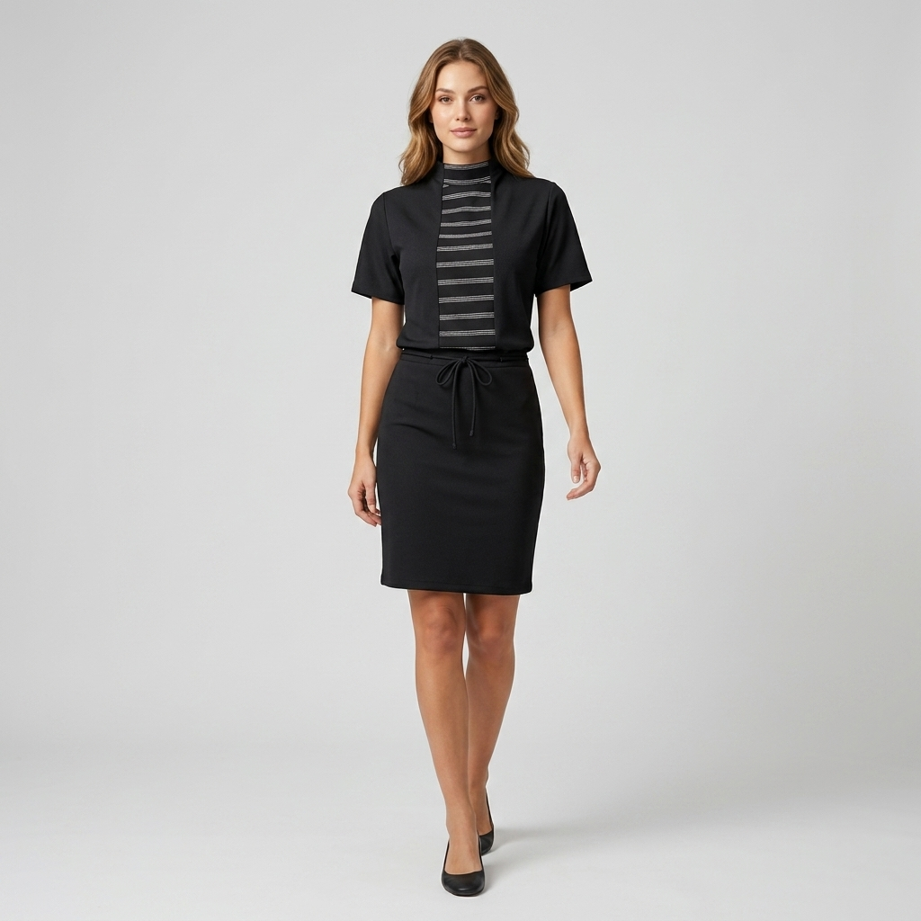 Cotton Lycra Top with Stripe Center Front and Back