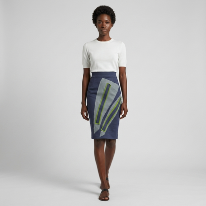 Patchwork Pencil Skirt
