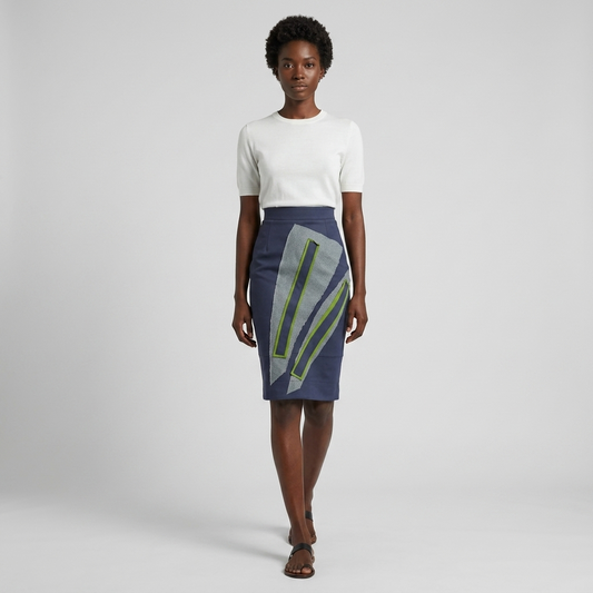 Patchwork Pencil Skirt